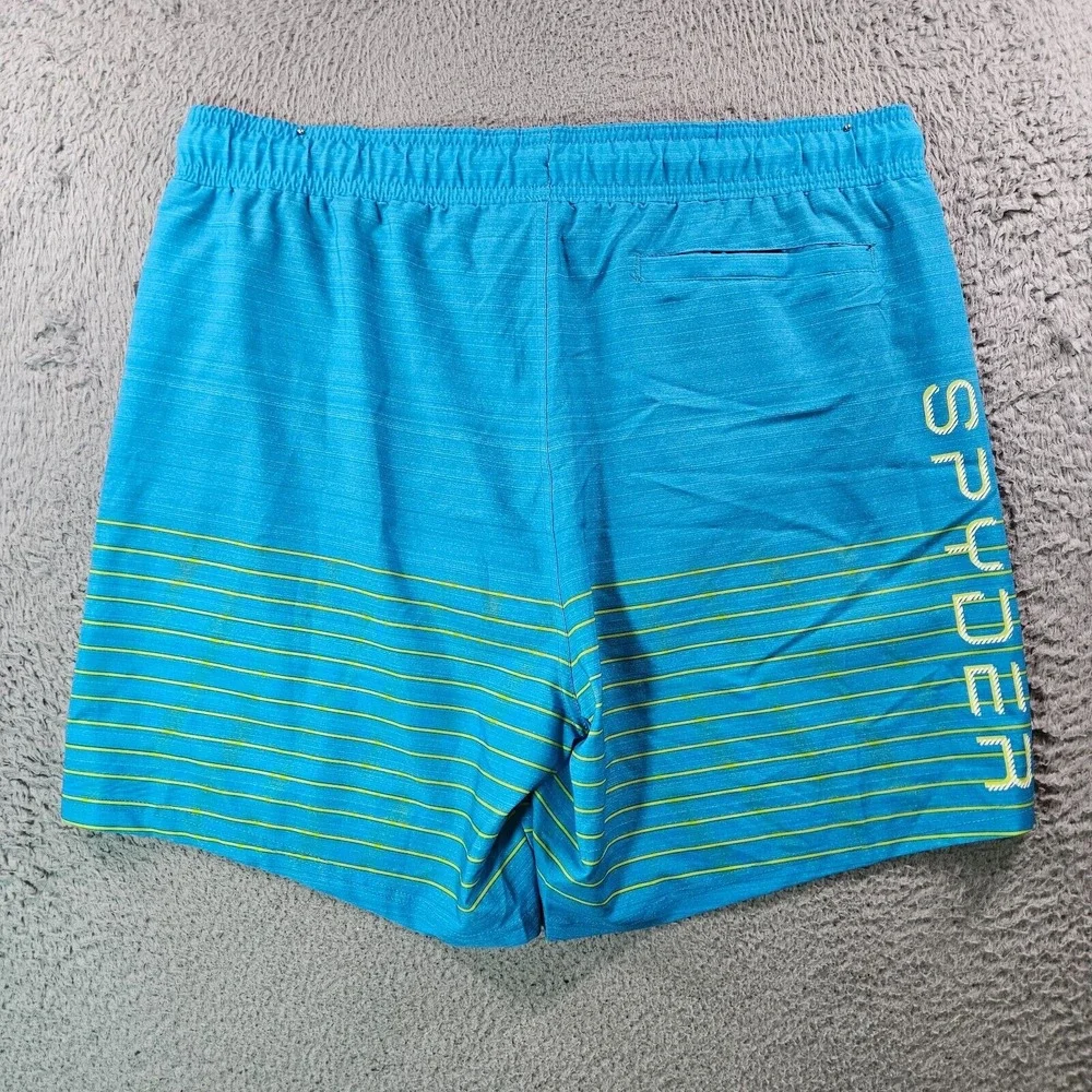 NWT Spyder Swim Boards Trunks Shorts Men's XXL -Lined UV Protection Blue Striped